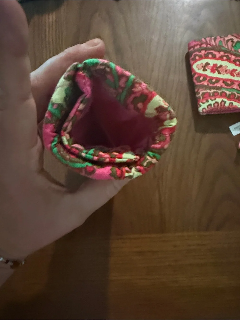 Vera Bradley Pink and Green Paisley Quilted Glasses Case Set